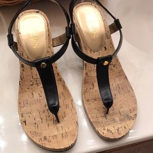 Chaps Black Sandals